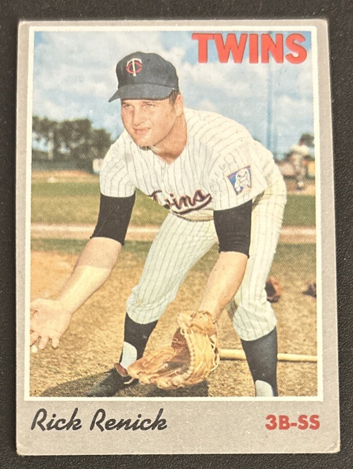 1970 Topps Rick Renick Baseball Card #93 Twins 3B-SS O/C & Creased