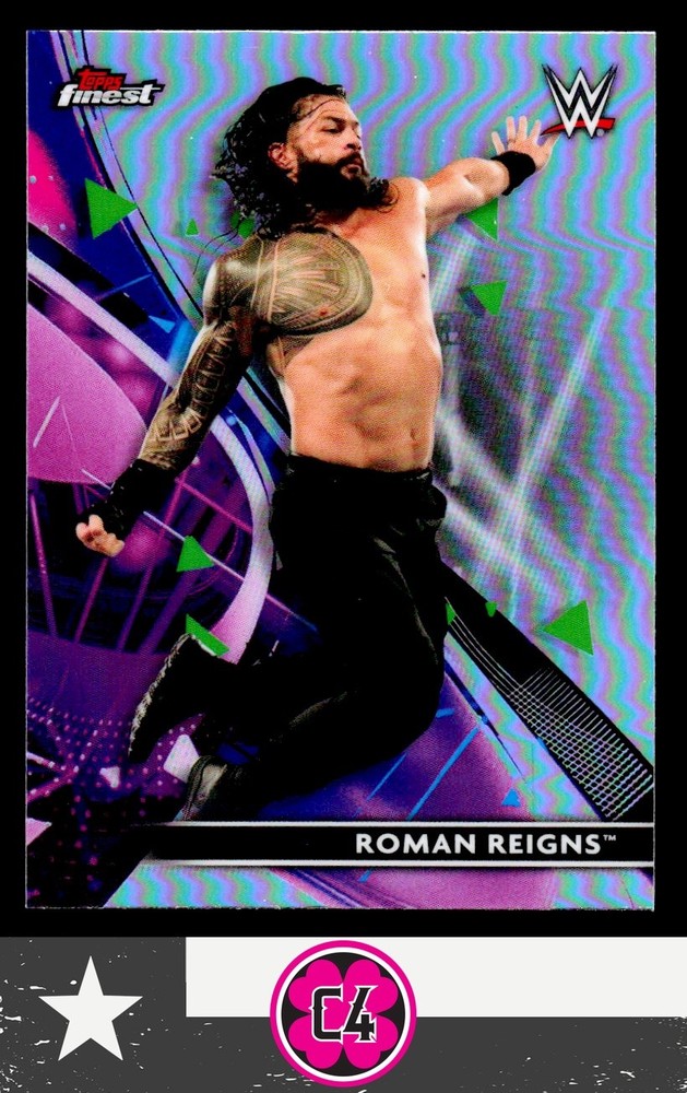 Roman Reigns 2021 Topps Finest WWE Refractors #66