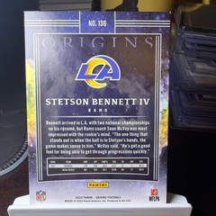 STETSON BENNETT IV 🏈 2023 Panini Origins #136 (RC) 🏈 Holo Red, #&rsquo;d to /299