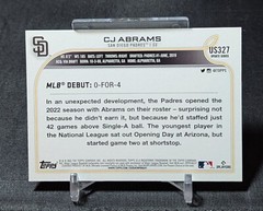 CJ Abrams MLB Debut Rookie RC 2022 Topps Update Card #US327 San Diego Padres