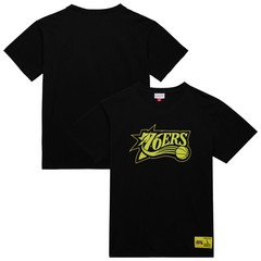 Men&rsquo;s Mitchell & Ness Black Philadelphia 76ers Hardwood Classics Neon Nights