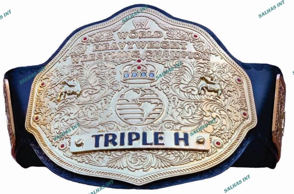 Big Gold Triple H World Heavyweight Championship Belt 2MM Brass Adult Size