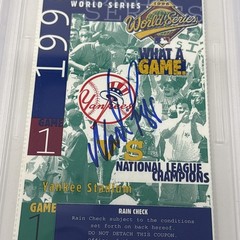 Wade Boggs Signed 1996 World Series Game 1 Full Ticket PSA DNA Jeter First WS