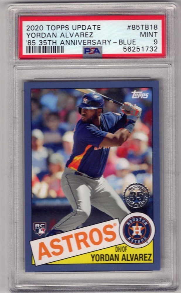 2020 Topps Blue Yordan Alvarez Rookie Card 1985 #85TB18 PSA 9 Mint