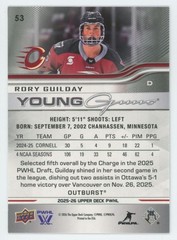 2025-26 UPPER DECK PWHL Rory Guilday YOUNG GUNS RC OUTBURST