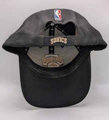 Vintage Seattle Super Sonics Reebok NBA Adjustable Strap Hat Black Basketball