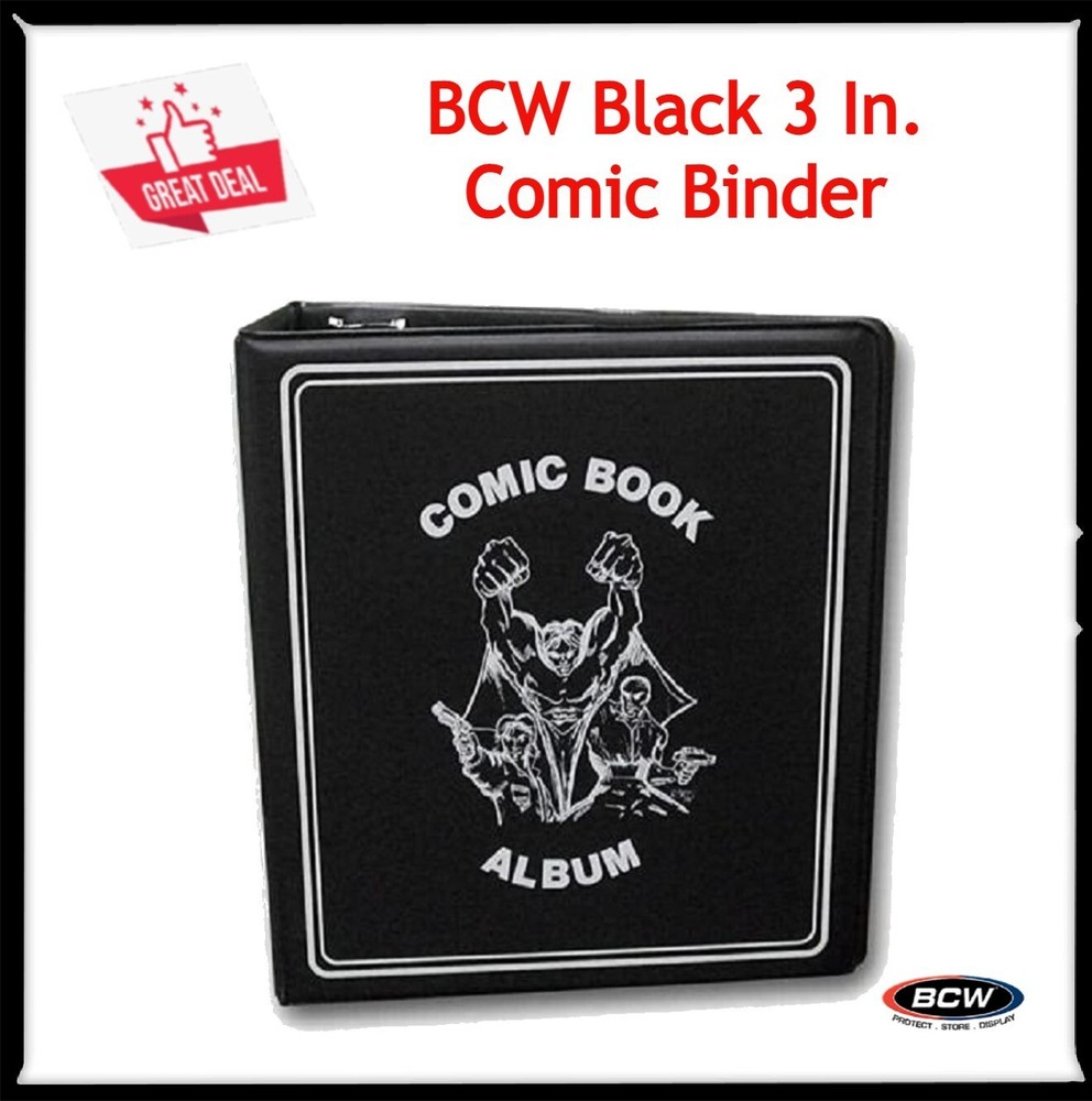 BCW Black Binder 3 In. For 20 Comic Books Collections Clear Storage Holds 20 NEW