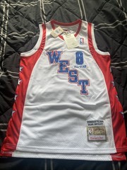 Kobe Bryant All Star West #8 Jersey Hardwood Classics M&N White Size Large New