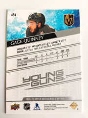 20 21 UPPER DECK YOUNG GUNS ROOKIE GAGE QUINNEY #454