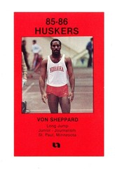 1985-86 Nebraska Cornhuskers Police Safety Card ~ Von Sheppard #29 ~ EX/NM
