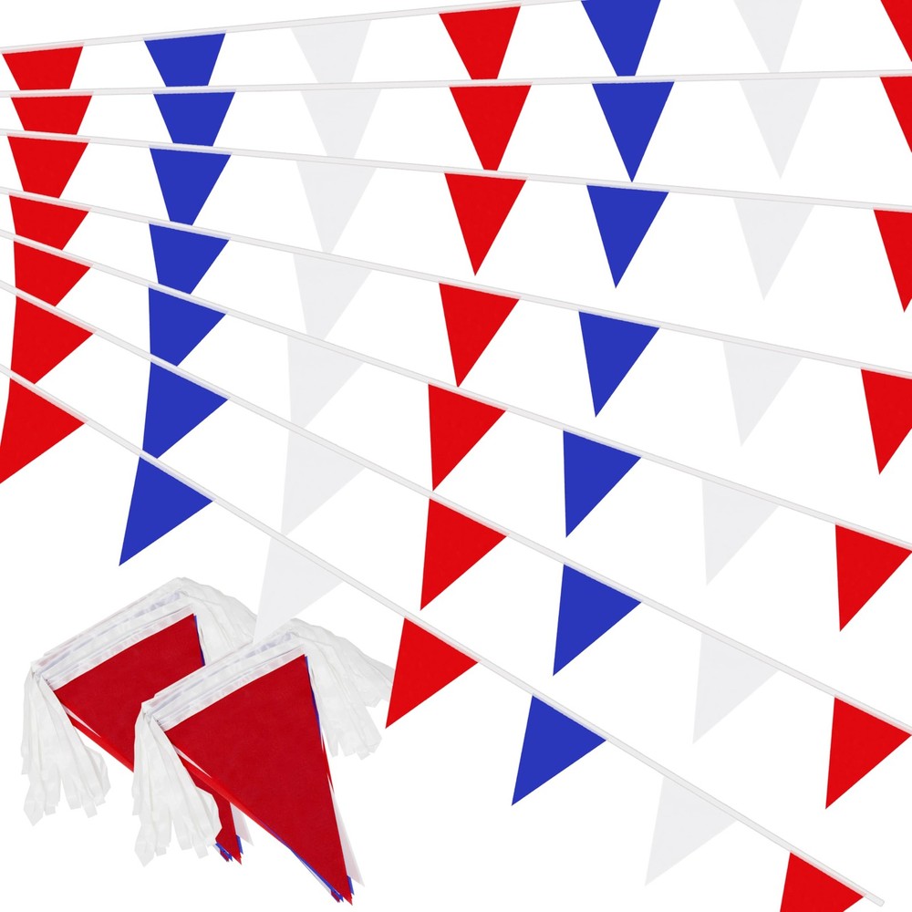 Red White and Blue Pennant Banner Flags String