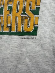 Vintage 1995 Fruit Of The Loom Mens Gray Brett Favre Green Bay Packers T-Shirt M