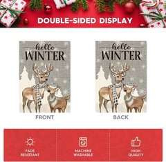 AVOIN colorlife Hello Winter Reindeer Garden Size-12 x 18", Multi
