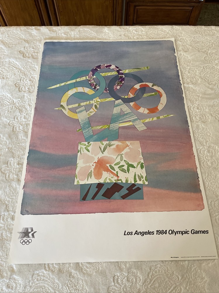 Vintage Billy Al Bengston 1984 Los Angeles Olympic Poster 24&Prime; x 36&Prime; Rare