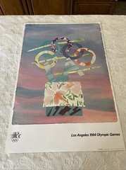 Vintage Billy Al Bengston 1984 Los Angeles Olympic Poster 24&Prime; x 36&Prime; Rare