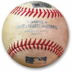 Aaron Harang Game Used Baseball 7/29/14 – Hit Single off Beckett Braves HZ162118