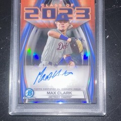 Topps 2023 Bowman Draft Max Clark Tigers Class of 2023 Auto RC #23A-MC PSA 9