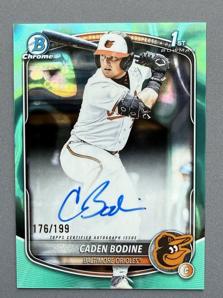 2025 1st Bowman Draft Chrome Auto Caden Bodine Aqua Lava parallel /199 Orioles