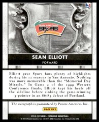 2014-15 Panini Excalibur Sean Elliott #42 San Antonio Spurs AU Majestic Marks
