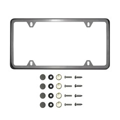 Red Blue Black Purple Chrome License Plate Frame Stainless Steel Metal Screw Cap