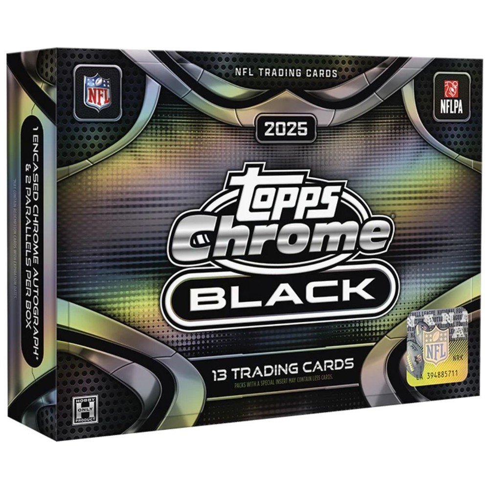 PYT #6321 – 12x 2025 Chrome Black Football Hobby Boxes (Full Case)