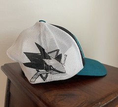 NHL San Jose Sharks Adjustable Snapback Hat Cap Old Time Hockey Teal Black White