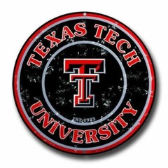 TEXAS TECH RED RAIDERS ROUND METAL SIGN 12&Prime; UNIVERSITY EMBOSSED MAN CAVE FAN