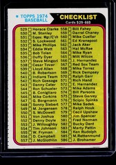 1974 Topps #637 Checklist: 529-660