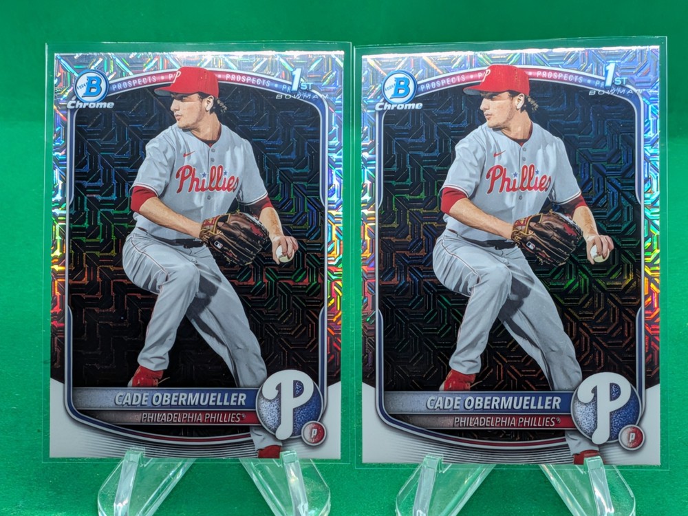 Cade Obermueller 2025 Bowman Draft 1st Chrome Mojo Refractor Lot Phillies