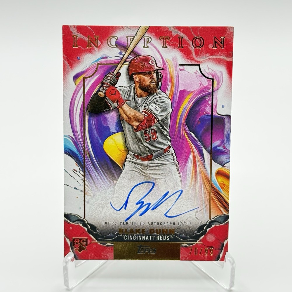 2025 Topps Inception BLAKE DUNN RC OC Auto 70/99 (Color Match) #RESA-BD – Reds