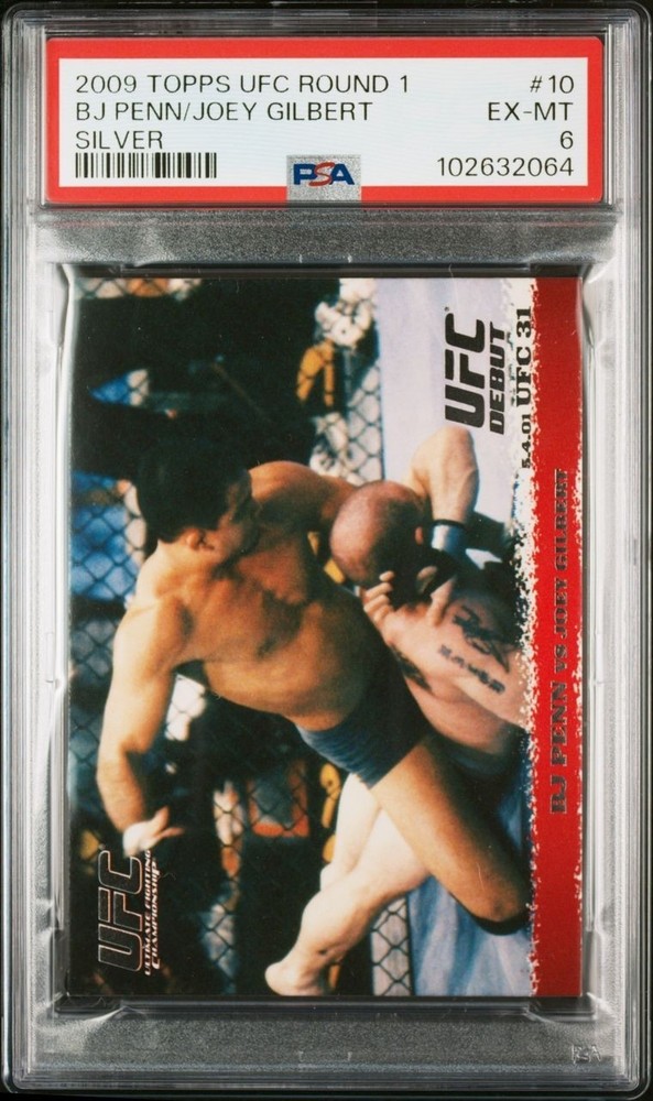 2009 Topps UFC Round 1 B.J. Penn #10 Silver /288 ROOKIE, PSA 6 POP 2, UFC LEGEND