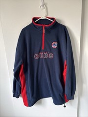 Vintage men’s Lee Navy and Red Men&rsquo;s Chicago cubs quarter zip XL