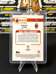 2024-25 Topps Merlin Chrome Purple Refractor – RAFAEL LEAO 12/15 AC Milan (#93)