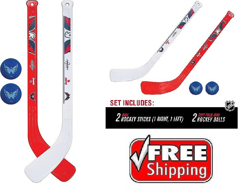 Franklin NHL Mini Hockey Stick Set Capitals Knee Hockey Stick & Ball Set FREE SH