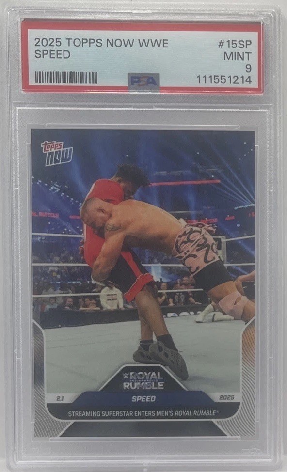 2025 Topps Now WWE #15SP Speed Rookie Card RC PSA 9 MINT RARE VARIATION