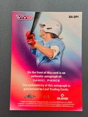 2026 LEAF VIVID BASEBALL DANIEL PIERCE ORANGE AUTO 1/5