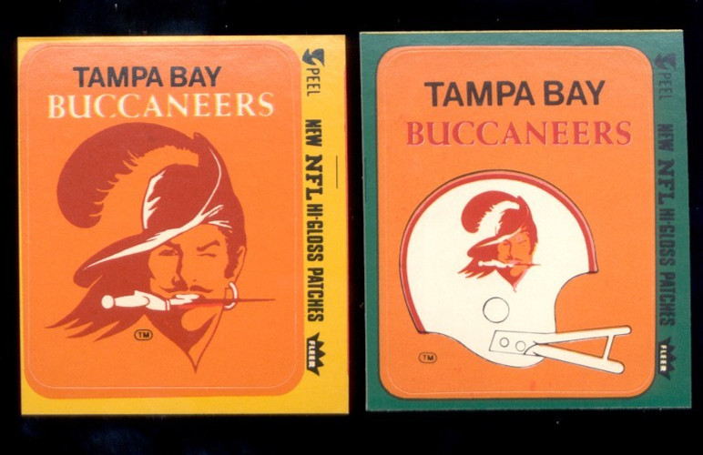 1980 Fleer Action TAMPA BAY BUCCANEERS Helmet & Logo Sticker Set
