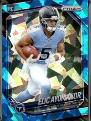 Elic Ayomanor 2025 Prizm Blue Ice Prizm Rookie RC 7/99 Tennessee Titans