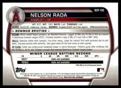 2023 Bowman Chrome Prospects Mojo Refractor Nelson Rada Rookie Los Angeles