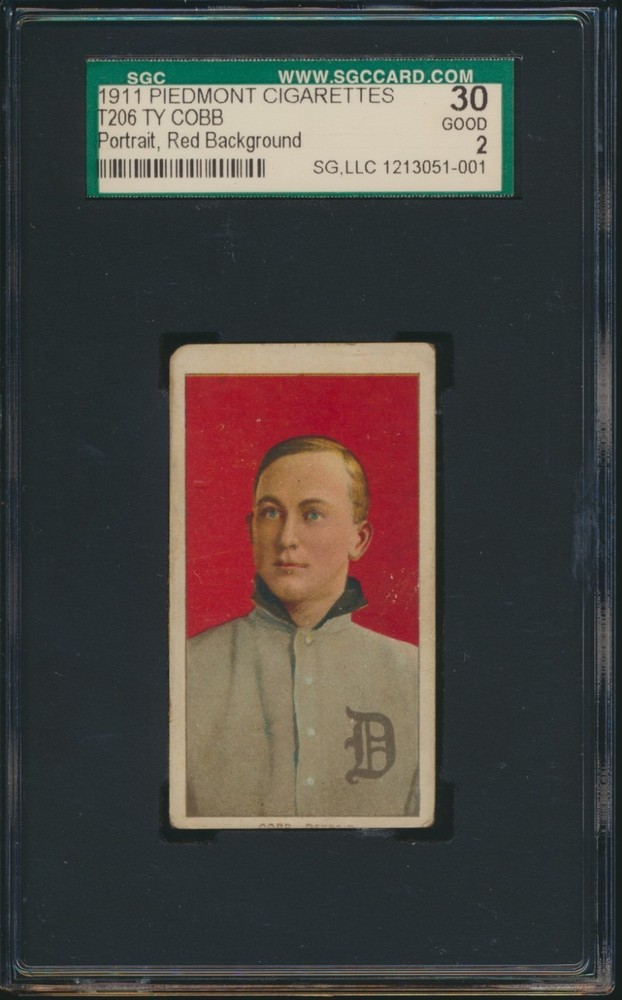 1911 T206 PIEDMONT 350-460/42 TY COBB RED PORTRAIT SGC 2 GOOD HOF *FACTORY 42*