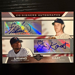 2007 Topps Co-Signers Dual Auto Francisco Liriano Jim Kaat #CS-LK Twins