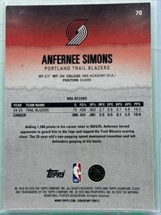 2025-26 Topps Signature Class – Anfernee Simons #70 Magenta Refractor /250