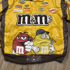 Nascar Jacket Mens L Yellow M&M Elliot Sadler JH Design Jeff Hamilton Chase