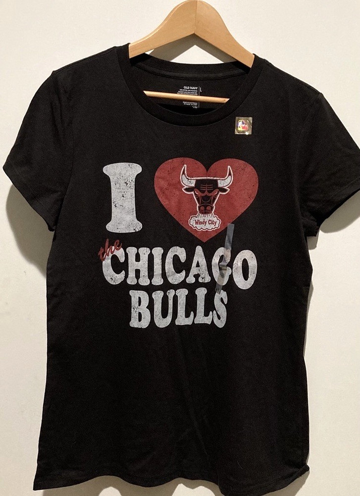 Y2K NBA Chicago Bulls Old Navy T-shirt Black Large NWT