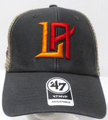LA WILDCATS &rsquo;47 Clean Up Adjustable Baseball Hat Cap, XFL, Gray / Tan, OSFM, NEW