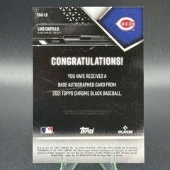 2021 Topps Chrome Black Luis Castillo /50 Gold Auto Refractor Reds Autograph SN
