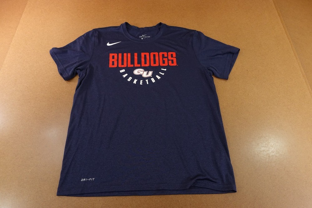 Gonzaga Bulldogs Basketball Nike Dri Fit Mens Large Athletic Cut Navy Blue Tee