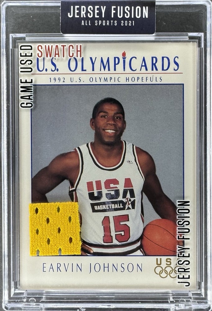 1992 Earvin MAGIC Johnson Lakers Game Used Jersey Fusion Memorabilia Team USA