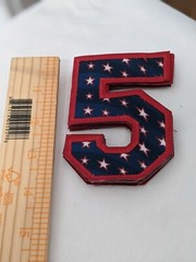 #5 MLB 4th of July authentic team issue 4 X 2 3/4 inches uniform number