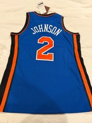 New SZ M Replica Mitchell & Ness Hardwood Classics Larry Johnson New York Knicks